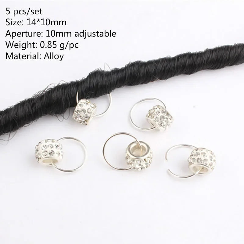 Anéis de Cabelo de Metal Prateado - 5-50 peças por saco